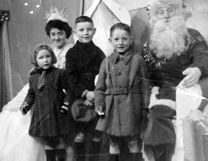 Visiting Santa at RHO Hills, Blackpool with Judith and Andrew c1956